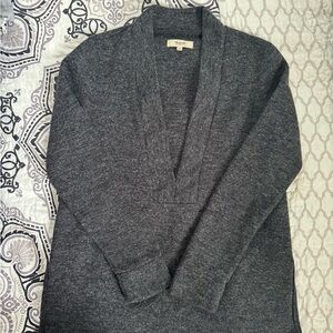 Madewell Charcoal V-Neck Sweater